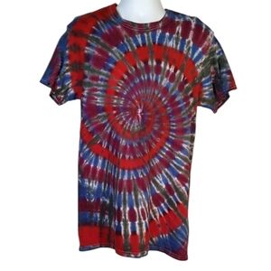 New Tie-Dye Spiral Men's Shirt - Red, Blue, Black